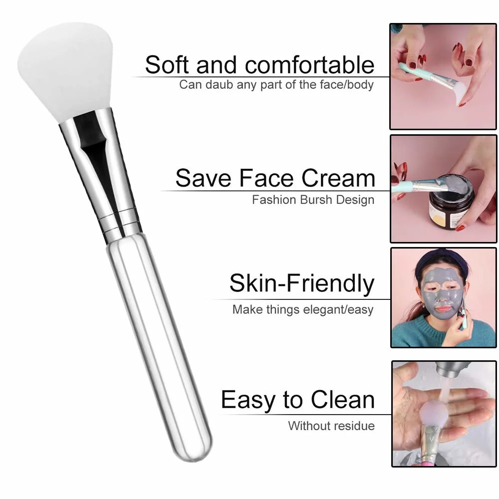 4 PCS Soft Cosmetic Facial Mask Brush Set Mud Beauty Tool Applicator Brush Hairless Body Lotion and Body Butter Applicator Tools Silicone Face Mask Brush