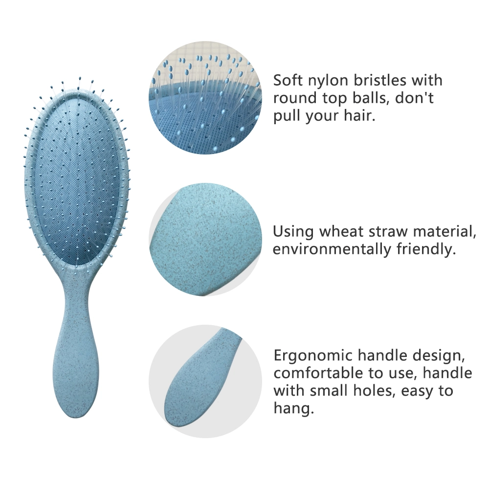 Factory Direct Sale Go Green Flexible Soft Comfortable Bristle Wet Dry Hair Massage Scalp Brush for Curly Hair