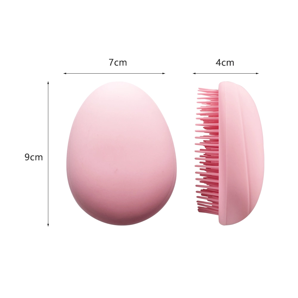 Hot Sale Customized Printing Egg Shape Round Hair Sclap Massage Brush for Women