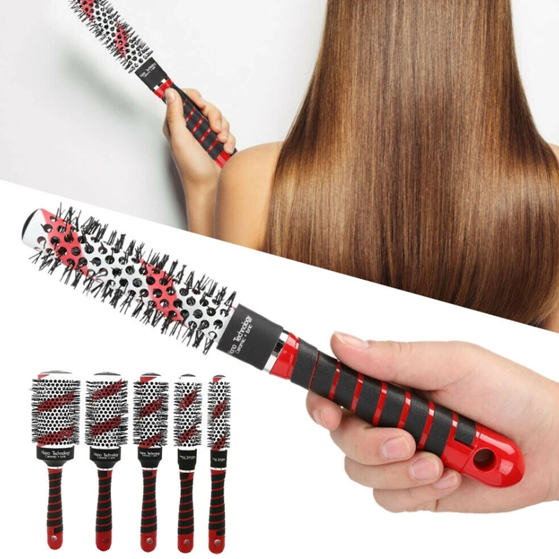 Round Hair Brush Ceramic High Temperature Resistance Nylon Material Bristle Hair Style Brush